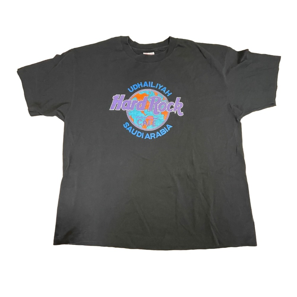 Hard Rock Cafe Udhailiyah Saudi Arabia T Shirt XL Black Logo USA